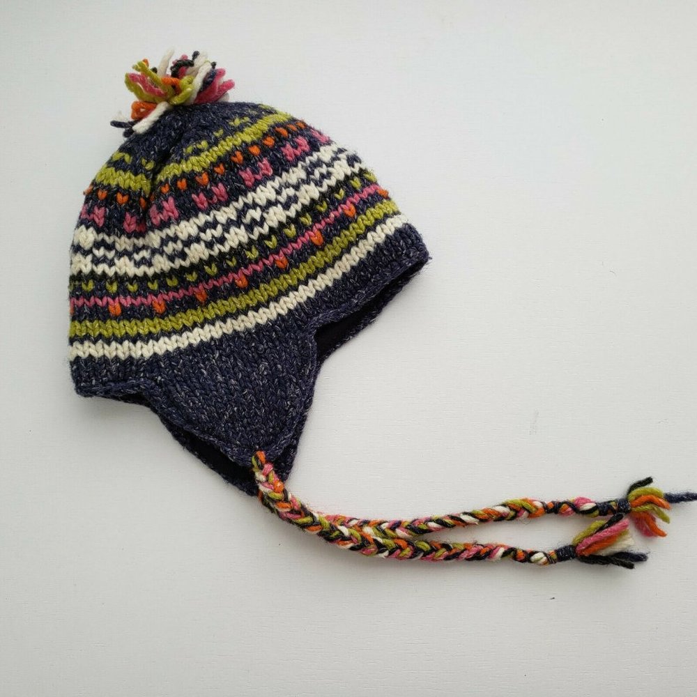 Artesanias Girls Wool Fleece Pom Pom Winter Tassel - Picture 2 of 6